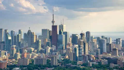 Skyline of Toronto, Canada.